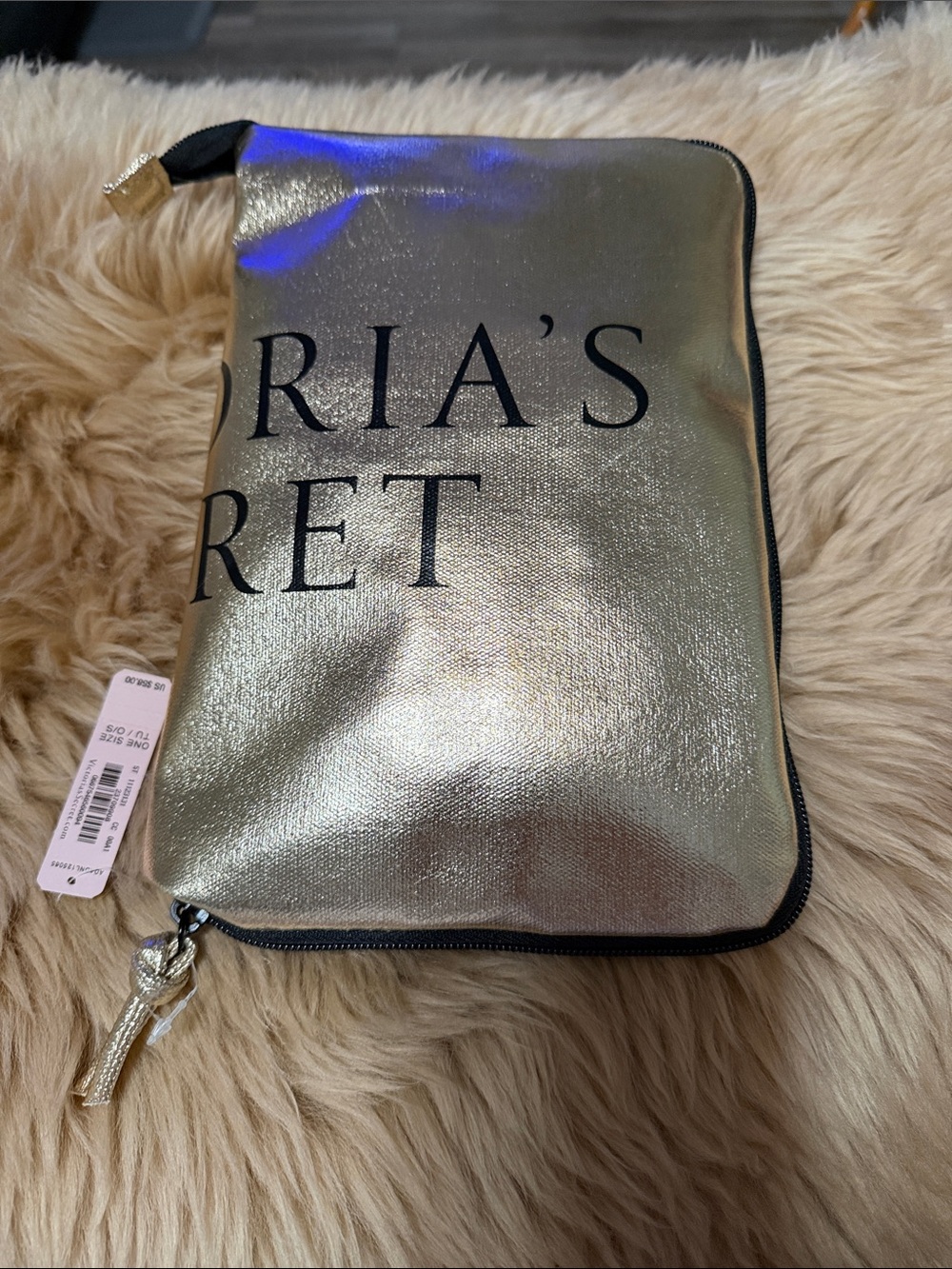 Victoria's Secret Metallic Gold Foldable Duffle Bag 2017 Limited Edition NWT